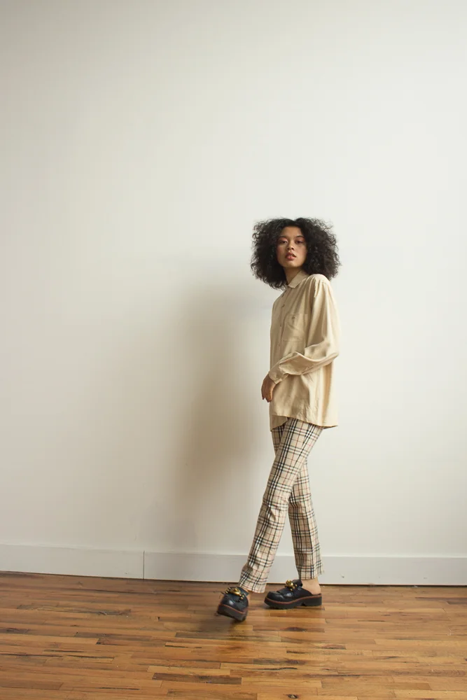 Y2K Burberry Low Rise Flares — Wayward Collection